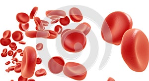 Blood cells flowing