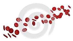 Blood cells isolated on white background.