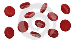 Blood cells isolated on white background.