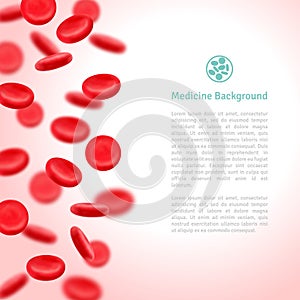 Blood cells. Medical background. 3D shape