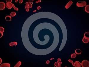 Blood cells symbolic detailed background with copy space 3d illustration, Outbreaking and Pandemic medical health risk concept