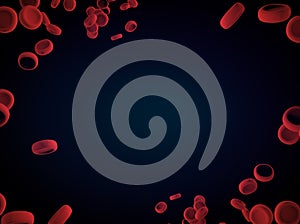 Blood cells symbolic detailed background with copy space 3d illustration, Outbreaking and Pandemic medical health risk concept photo