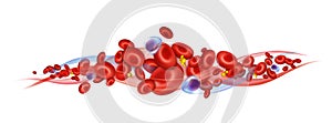 Blood corpuscles. Leucocytes, erythrocytes and platelets photo
