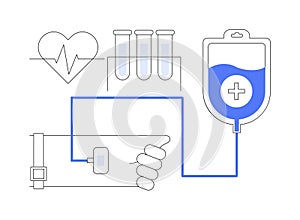 Blood donation abstract concept vector illustration.