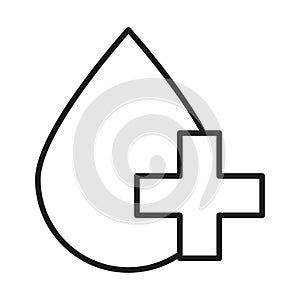 Blood donation charity healthcare medical and hospital pictogram line style icon photo
