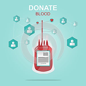 Blood donation design, Save Life and Be a Hero.