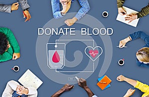 Blood Donation Give Life Transfusion Concept photo