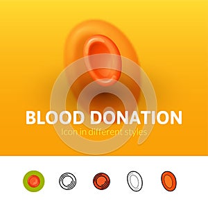 Blood donation icon in different style