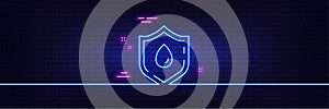 Blood donation line icon. Medical analyzes sign. Pharmacy medication. Neon light glow effect. Vector