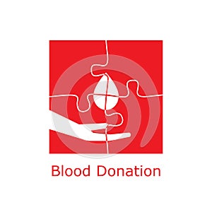 Blood donation logo puzzle