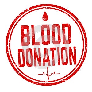 Blood donation sign or stamp