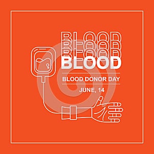 Blood donor typography banner illustration.