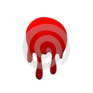 Blood drip. Drop blood isloated white background. Happy Halloween decoration design. Red splatter stain, splash spot