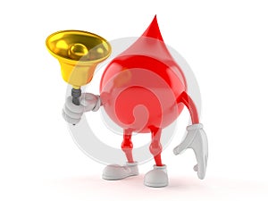 Blood drop character holding handbell