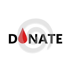 Blood Drop donate concept logo. Blood donation logo. Blood Donor Logo Template Design Vector illustration