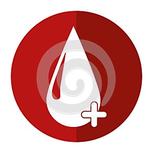 Blood drop donate donor cross shadow
