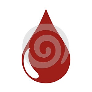 Blood drop icon vector isolated on white