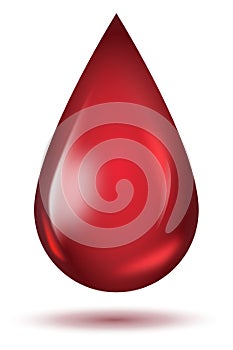 Blood drop isolated on white background