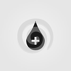Blood drop or medical drop icon. Blood donation concept symbol for healthcare logo and UI design
