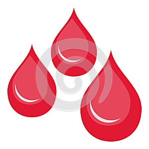 Blood Drops Flat Icon Isolated on White