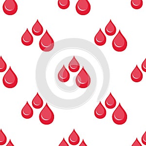 Blood Drops Flat Icon Seamless Pattern