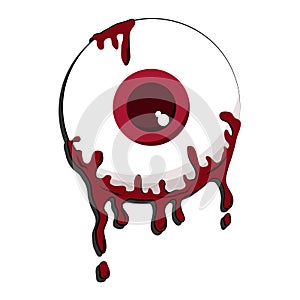 Blood eyeball cartoon on white background photo