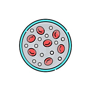 Blood glucose line color icon. Diabetes. Structural chemical formula