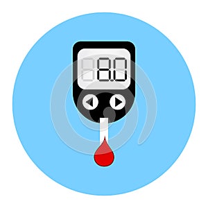 Blood glucose measuring device vector icon.