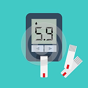 Blood glucose meter. Blood sugar readings.