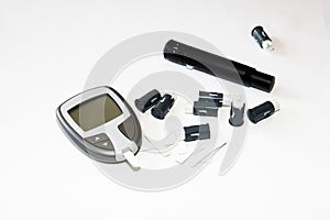 Blood Glucose Monitor system. Diabetes Testing kit with glucometer