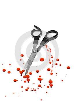 Blood and hair cutting scissors