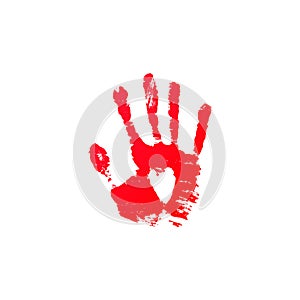 Blood hand print vector