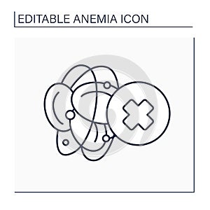 Blood hemophilia line icon