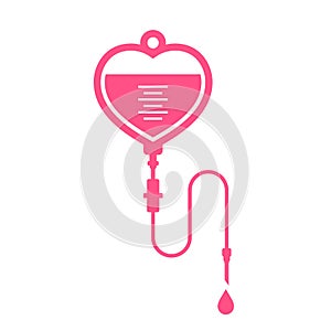 Blood iv bag vector icon