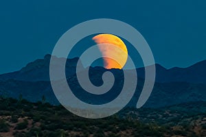 Blood moon, Castle Hot Springs, Sonoran Desert, Arizona