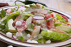 Blood Orange Crab Posole Salad