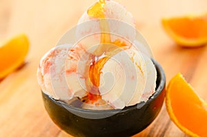 Blood orange frozen yogurt ice cream