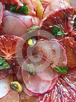 Blood orange and radish salad