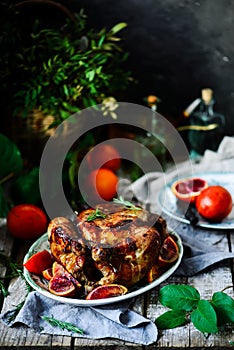 Blood Orange Roast Chicken.style rustic