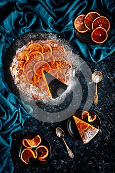 Blood orange upside-down cake
