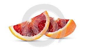 Blood orange on white background