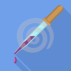 Blood pipette icon, flat style