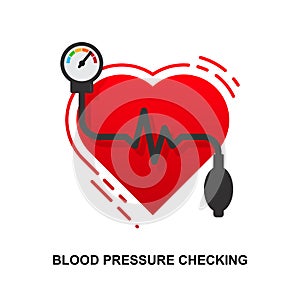 Blood pressure checking icon isolated on white background