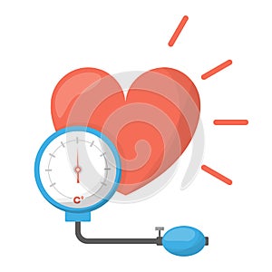 Blood pressure concept. Icon of a heart