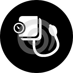 Blood pressure, equipment, measure icon. Rounded vector illustration