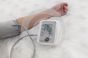 Blood pressure gauge show Hypertension