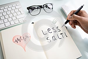 Blood Pressure And Hypertension. Eat Less Salt