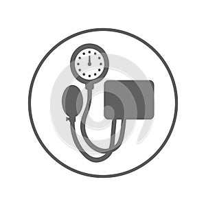 Blood Pressure Kit icon, gray vector graphics