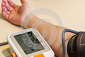 Blood pressure measurement close-up.The pressure is too low