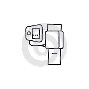 Blood-pressure measurement linear icon concept. Blood-pressure measurement line vector sign, symbol, illustration.